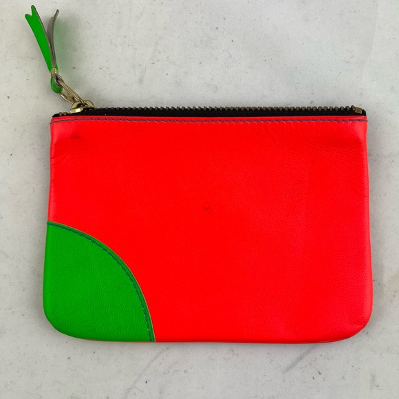 Commes Des Garçons Neon Colourblock Wallet Pouch - Picture 3 of 4